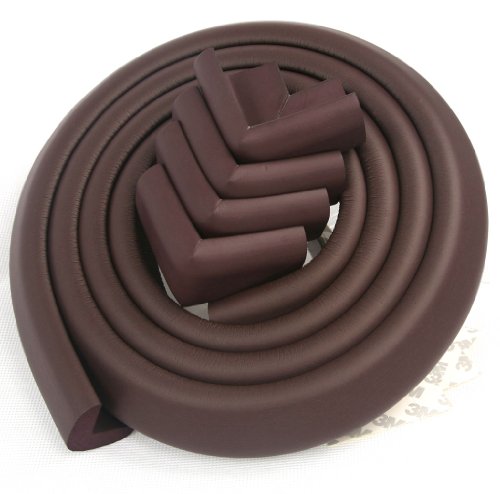 jnt 4m length table edge baby Guard protector +4 corner (Brown) extra thick (13 mm) soft Non-toxic and environmentally friendly