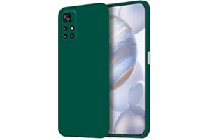 HONLEN Funda Compatible para Poco M4 Pro 5G / Redmi Note 11S 5G Case, (6.6" Inches) Líquida TPU Silicona Cover con Anti-Rasguño, Cáscara Suave Cubierta Verde Oscuro