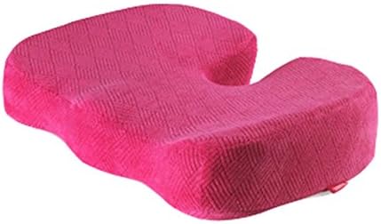 GxNI Coccyx Seat Cushion - Comfortable &amp; Supportive Memory Foam with Orthopedic Design Relieves Back, Sciatica and Tailbone Pain. Seat Pillow Office Chair Car Seat and Wheelchair Plane 40*31*9cm , Pink