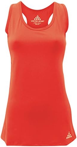 Womens Ladies Tank Top Sports Vest Sleeveless Top Tee Cool Dry Moisture Wicking Racer Back Stretch Athletic Fitness Active (Medium, Coral)