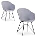 Produktbild Damiware Lima Esszimmerstühle 2er Set | Polypropylen und Metall Retro Design | Büro Lounge Küche Wohnzimmer (Grau)