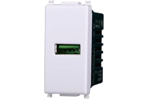 Elektronova Presa USB Type-A 5V 2.1A caricatore Bianco compatibile Vimar Plana Caricatore 2401