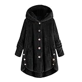 Abrigos Mujer Invierno Largos Felpa con Capucha Suéter POLP Capa mullida...