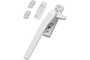 Lokatall - Manija de ventana de repuesto universal de doble UPVC, mango de bloqueo de ventana de aleación de aluminio, mango de ventana a prueba de niños, mango de seguridad blanco (izquierda)