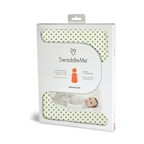 SwaddleMe Wrapsack (Large, Green Dot)
