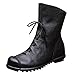 Produktbild YWLINK Damen Retro Stiefel Weiches Pu Stiefeletten GefüTter Stiefel Mit Niedrigem Absatz Martin Stiefel Flache Schuhe
