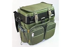 NGT Fishing Green Seat Box with Harness Rucksack Converter Includes Side Tray