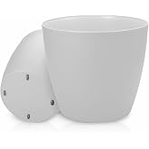 Melkan Home Beyaz Tekerlekli Saksı 48 Litre B&uuml;y&uuml;k Saksı Geniş Hacimli Tekerlekli Saksı Beyaz 40 Cm Beyaz