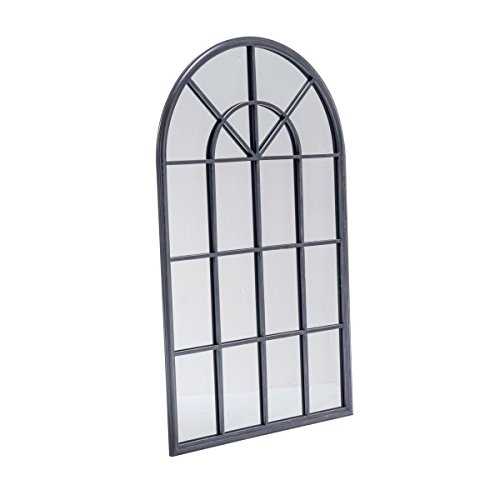 miaVILLA Wandspiegel Fenster Spiegel Metall Schwarz ca. B65 x H110 cm