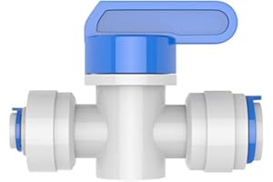 PAROAD Ventile Wasserhähne, Inline-Hahn/Absperrventil/Wasser-Ventil, für Kühlschrankschlauch/Gefrierschrank/Umkehrosmose-Wasserfilter/Wasserrohr (3/8 auf 1/4 Zoll (6,35 auf 9,53 mm))