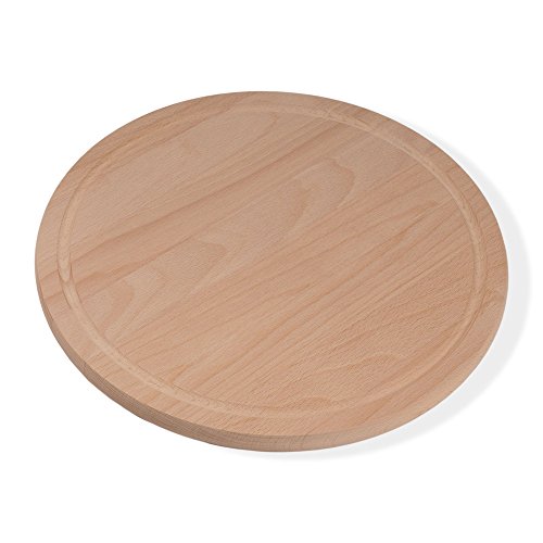 Holzsysteme24 05019 Pizzabrett Frühstücksbrett rund Durchmesser, 36 cm, 1.9 cm dick, buche gedämpft