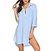Produktbild Euaoqi Women Swimsuit Beach Cover Up Shirt Bikini Beachwear Bathing Suit Blouse Tops Fashion 2019 Under Dollars (Blue)