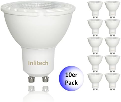 Inlitech LED Bulbs GU10 – 10 Pack – 3 W Replaces 35 W Warm White/3,000 K 240 LM LED Spotlight Bulb PAR16, Beam Angle: 38 Degree, 0602561130976
