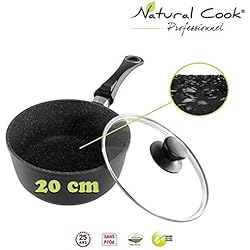 Casserole en pierre granité et céramique 20 cm - tous feux dont induction - Natural Cook Professionnel