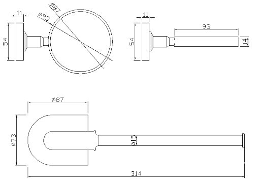 VELMA – 291094 – Schicke Toilettenbürsten-Garnitur in einem zeitlos eleganten Design aus unserer Serie Labada – Hochglanz verchromtes Messing + hochwertige Keramik – 100 % rostfrei – Hochwertige Qualität ! - 2