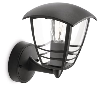 Philips Luminaire Extérieur Lanterne Murale montante Creek Noire 1x60W 230V sans Détecteur de Mouvement