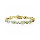amethyst citrin  Edles Armband mit Amethyst, Citrin, Peridot, Granat, Topas und Diamant Akzent, 24 Karat Gold Vermeil