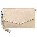  CASPAR Fashion Collection CASPAR TA322 Damen Nappaleder Clutch, Farbe:creme weiss