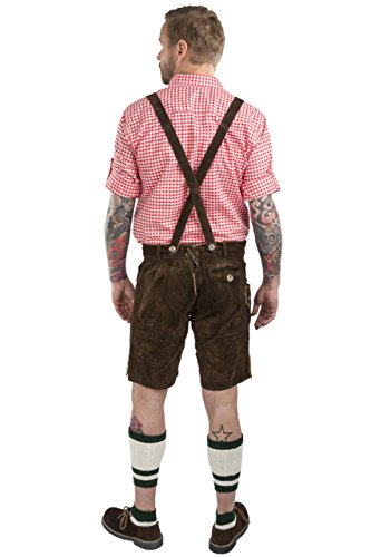 Schöneberger Trachten Herren Lederhose kurz Alpenjäger Trachtenhose - 2