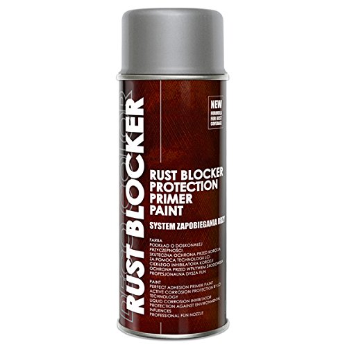1 Stück 400 ml Rust Blocker 4in1 Metallschutzlack Rost Stop Lack silber matt RAL 9006 18900