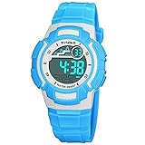 Herren Uhren,Moeavan Kinder Digital Sport Uhr Jungen Mädchen Outdoor Wasserdichte LED Uhren Kinder Analog Quarz-Armbanduhr mit Alarm für Kinder Jungen Mädchen Geschenk Kinder Uhr (J)