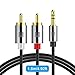 Price comparison product image RCA Cable,TechRise 1.5 Meters Gold-Plated 3.5mm Jack to 2 RCA/Phono Stereo Y Splitter Audio Aux Cable - Male to Male