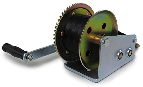 PROFI SEILWINDE HANDWINDE MIT GURT SCHWARZ 1500KG 8 METER - 3