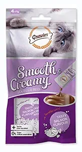 Gnawlers Smooth Creamy Treat for Cats with Tasty Salmon Flavour Combo (Pack of 6)