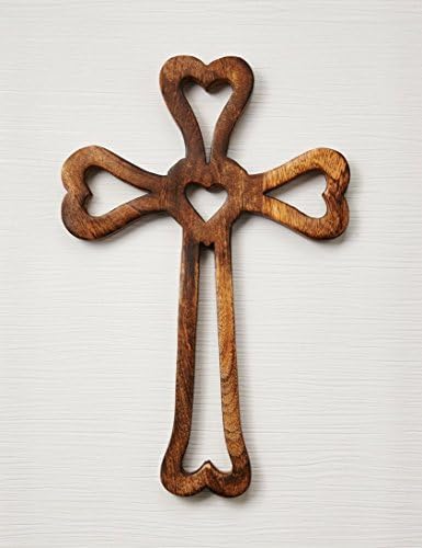 Decorative Crucifix Wooden Wall Cross Art Plaque Handmade for Home Decor