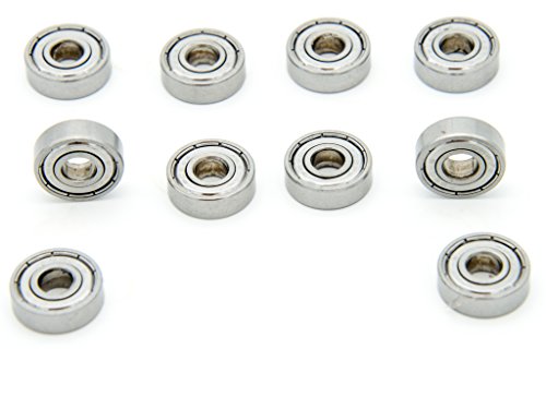 Protastic 608ZZZ: 10 rodamientos de bolas de metal sellados de una sola fila de 22 x 8 x 7 mm