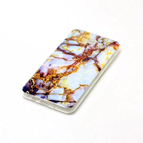Samsung Galaxy J5 Prime Hülle,JIEJIEWYD TPU Silikon Elegant Slim Cover Case Leichte kratzfeste stoßdämpfende Muster Hülle für Samsung Galaxy J5 Prime /Samsung Galaxy On5 2016 – Marmor Serie Blau Gold - 3