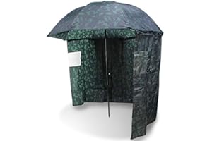 DNA Leisure NGT Carp Fishing 45" Dark Camo Umbrella Brolly Shelter System With Zip on Side Sheet & Tilt Function
