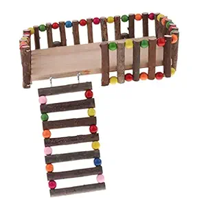 GIANTE Small Animal Wooden Platform Climbing Ladder Kits for Hamster Rat Square L