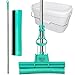 Produktbild ABACUS GREEN MOP Set 30-02 --- Green Mop 30 cm + Stiel + Ersatzschwammm + 10 Liter Eimer in weiß -- Doppelwringer Mop saugstarker Wischmop PVA Bodenwischer