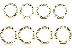 IMINI 8 szt. chirurgiczna stal nierdzewna 16G śpiący chrząstka małe kolczyki obręcze mini kolczyk do przegrody nosowej na zawiasach clicker kolczyk do nosa Helix tragus 8 mm 10 mm zestaw