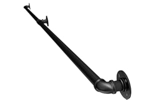 JIAJU Main Courante pour Escalier Intérieur Extérieur Mur Balustrade de Rampe de Pied Garde-Corps de Support Poignée Rambarde de Sécurité - Kit Complet - Métal Fer Forgé Noir (400cm)