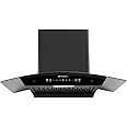 Faber 75cm 1500m3/hr BLDC Autoclean Chimney|Black Matt Filterless|Oil Collector|Touch & Gesture Control|9 Speed Control|LED|HOOD IRIS BLDC FL HC BK IN 75