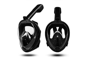 THETREASURESCARE Snorkel Mask,180°view Snorkelling Mask Set Panoramic Full Face Design-Sports Camera Compatible Free Breath Diving Mask with Anti-fog and Anti-leak Technology for Adults and Kids