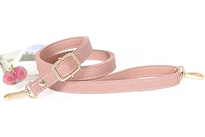 GreatRise 1.5 cm Breite PU Leder Schultergurt Ersatz Schulterriemen Verstellbar Schultergurt Dünner Taschenrieme, 80-150cm, Gurt für Damen Taschen Handtaschen Geldbörse Rosa Hellgold Schnalle
