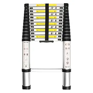 BUCKETLIST Telescoping Telescopic Extension Ladder 16.5 FT/5m Aluminum Alloy Extendable Lightweight Ladder Steps Safety for Roofing Business, Household Use, Outdoor Work, 330 lbs Capacity
