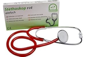 Stetoscopio Testa Piatta Vari Colori di medi-inn Eccellente Acustica - rosso