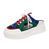  Lazzboy Mujer Moda Casual de Verano para Aumento de Color Zapatillas Huecas a Juego Verde 35 EU
