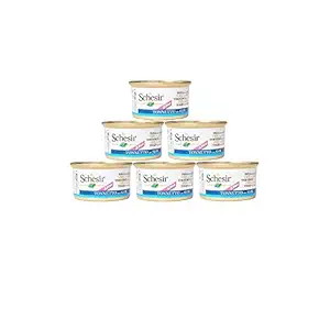 Schesir Adult Wet Kitten Cat Food Tuna with Aloe, Pack of 6 (85 gm Each)
