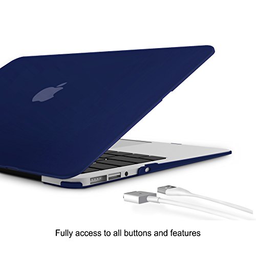 Case MacBook Air 13 Hülle Navy Blau ,iCasso Reines Farbe design Ultra Slim Dünn Kratzfeste Matt Rutschfest Hartschale Kunststoff Schutzhülle Snap Case für MacBook Air 13 Zoll (Modell: A1369 / A1466) - 3