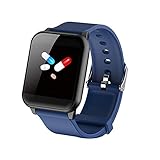 Lome Fitness-Tracker, Intelligentes Wasserdichtes Armband 1,3-Farb-Bildschirm Herzfrequenz Blutdruck Schlaferkennung Armband, Kompatibel Mit Android IOS-System,Blue