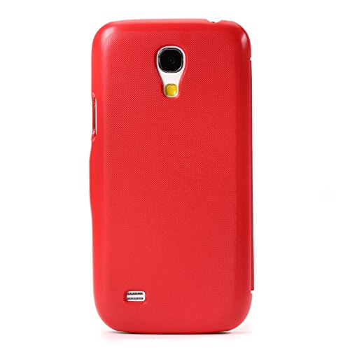Urcover® View Case Handy Schutz-Hülle | Samsung Galaxy S4 Mini | Hart Kunststoff Rot | Elegant Wallet Cover Sicht-Fenster | leichte Schale dünne Tasche - 5