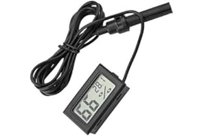 HEEPDD Eingebettetes Mini Thermometer Hygrometer LCD Display Feuchte Temperatur Monitor mit externer Sonde für Inkubatoren Brutapparate Reptilien behälter Aquarium