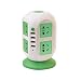 Produktbild Intelligent Power Strip vertikal Socket Board Multiple Sockets 4 USB Extension Tower Typ Überlast Schutz Lightning-Proof Buchse für Heim-und Büro-Appliances , green