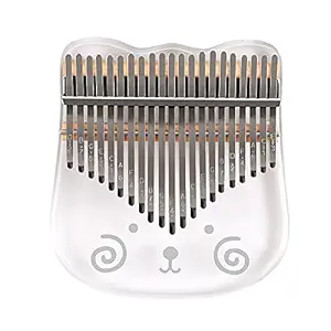 pekdi 21-Key Cute Transparent Thumb Piano Kalimba Acrylic Material with Carry Case Tuning Hammer Stickers Cleaning Cloth Finger Protectors Musical Gift