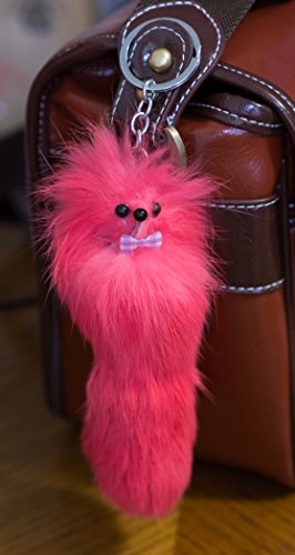 Preisvergleich Produktbild 3 Stück. Großer Schlüsselanhänger aus Fellimitat, süße Figur, einzigartiges Geschenk, Fuchs, Frettchen, Monster Schlüsselanhänger, Gelb, 20 cm